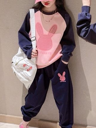 女童春装套装儿童装外套连帽运动服两件套 #今日穿搭 #穿搭推荐 #秋冬必备#显瘦遮肉#高品质童装