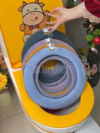#冬季保暖马桶垫#毛绒马桶圈坐垫#加厚加大马桶垫#马桶垫#卫生间好@DOU+小助手