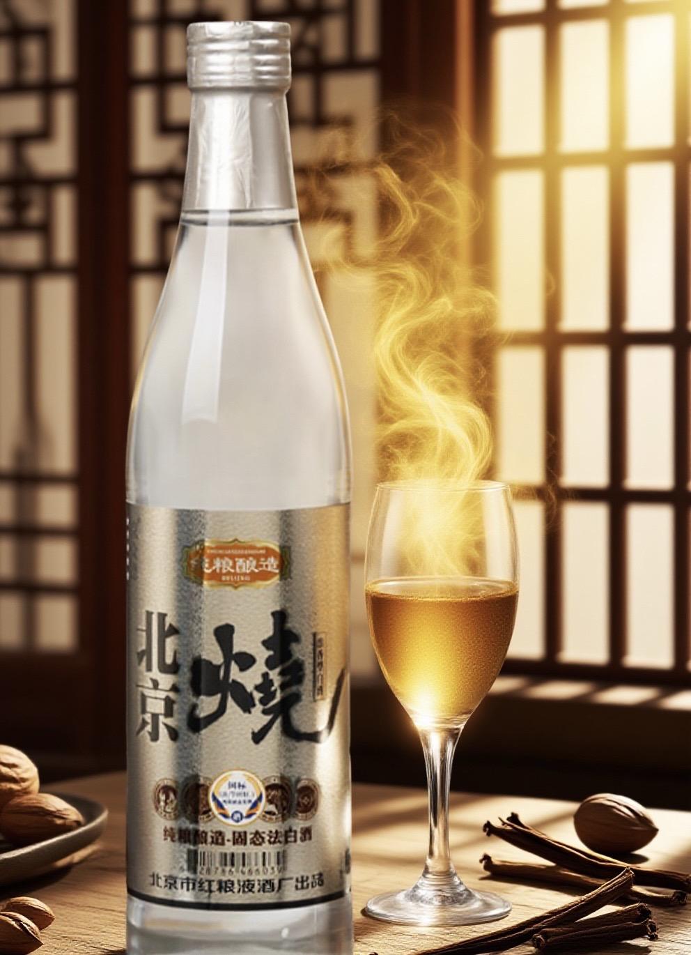 烛光在杯壁摇曳,琼浆漾出粼粼波光。凝露般的水珠顺着弧形玻璃滑落,在桌面绽开透明花影。轻旋杯柄时,复合香气缓缓苏醒。初尝是丝绸般的顺滑,而后灼热感如暖流漫入胸腔,仿佛将整个秋收的丰饶封存于一滴之中#北京烧
