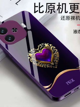 适用【vivo iQOO Z9 Turbo】时尚爱心液态玻璃手机壳 全包防摔刮#质量很好#防摔手机壳@DOU+上热门