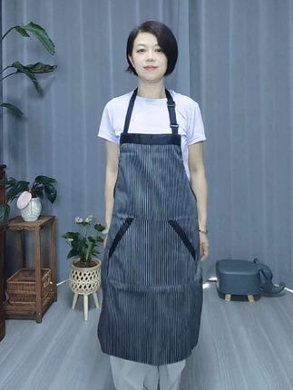 #围裙 #纯棉条纹可调节围裙#舒适透气#防污耐磨#时尚工作服