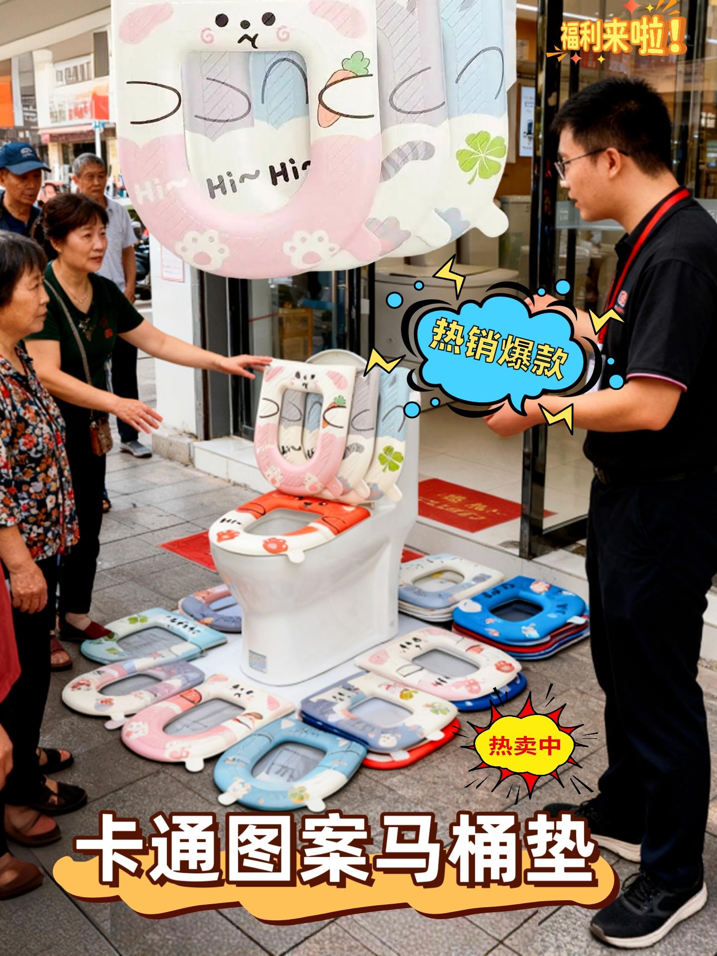 卡通图案马桶垫,超萌超可爱的颜色组合,加厚保暖材质,免洗防水材料,自带提手方便提放不脏手,买了这款马桶垫,就不用担心冻小pp了!#生活小百货#马桶垫 #居家好物 #好物分享