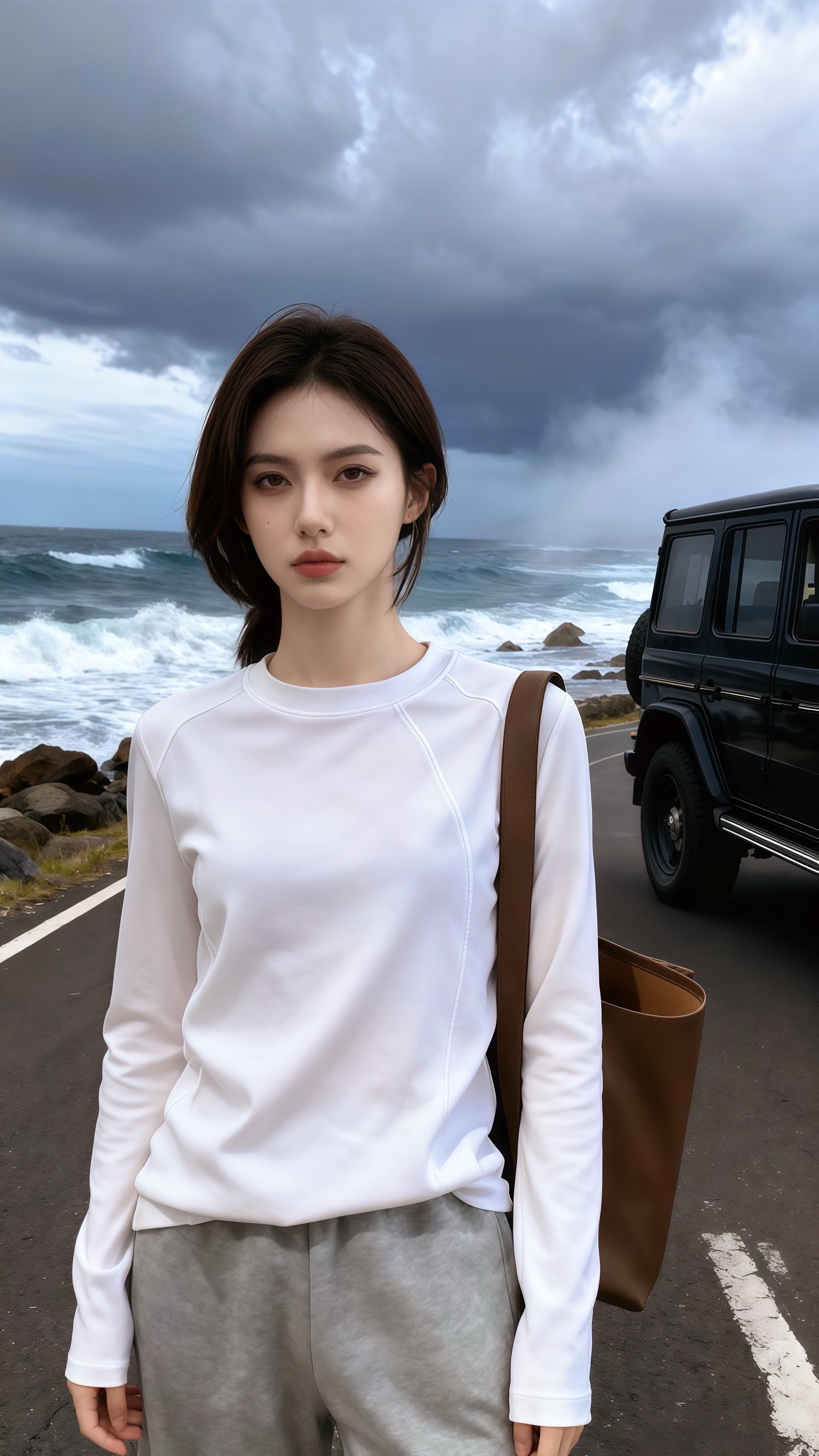 潮声里的旧约。潮声里的旧约 林知夏踩着礁石走向公路时,黑色越野车的车灯恰好刺破薄雾。车窗降下,沈砚辞的轮廓在乌云下依旧清晰,和五年前那个暴雨夜重合。 “你还认得这条路?”她弯腰拂去裙摆上的沙粒,海浪正拍打着脚边的礁石,碎成白色泡沫。 他下车打开后备箱,拿出用防水布裹着的画框——是当年她遗落在他画室的海边速写,笔迹已经被岁月磨得柔和。“当年说等你画展结束,就带你来拍礁石上的浪花。” 她指尖触到画纸的纹路,忽然听见他低声补了句:“我等了五个台风季。” 乌云缝隙漏下微光,照见他耳后那颗和画里一模一样的痣。越野车的影子被拉得很长,与两人的脚印一起,在潮声里慢慢晕开。远处的海还在翻涌,像是在应和多年前未说出口的约定。#慵懒风穿搭 #ins穿搭 #高级穿搭 #ootd穿搭 #今日分享