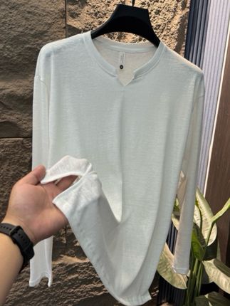 秋季新款百搭休闲开叉简约慵懒老钱风纯色长袖冬季男士#品质男装 #谁穿谁好看 #百搭上衣 #时尚卫衣 #休闲百搭