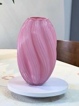 简约小清新家居玻璃花瓶大号插花鲜花仿真花器客厅餐桌摆件,便宜还好看,粉波纹设计,清新淡雅,放家哪个位置都好看#花瓶摆件 #居家好物 #软装搭配