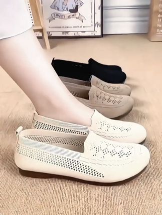 #鞋底软面穿上超舒服 #透气不闷脚老北京布鞋 #镂空豆豆鞋女 #女鞋推荐 #女鞋穿搭 7150916