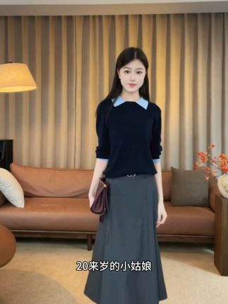 时尚撞色长袖polo针织衫女秋季新款内搭打底宽松显瘦减龄气质上衣#撞色针织衫 #长袖针织衫 #polo领针织衫 #内搭外穿都好看 #谁穿谁好看