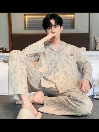 男款2025新款纯棉宽松版可外穿家居服#面料柔软舒适 #睡衣套装 #家居服 #宅家睡衣秀