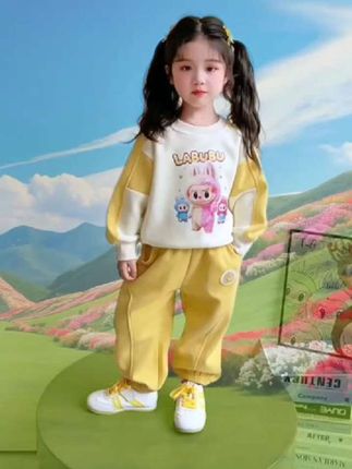 儿童卫衣套装新款秋季女童宝宝卡通拉布布时尚休闲春秋两件套 #女童卫衣套装 #女童运动套装 #女童春秋套装 #拉布布套装 #女宝套装