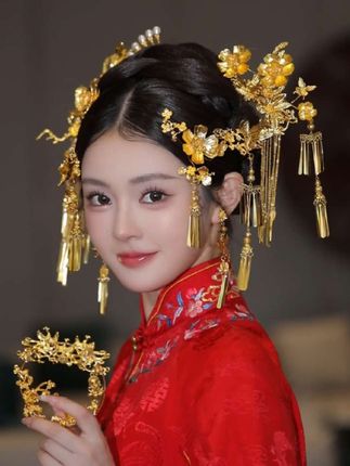 金色新款超级好看 #新娘饰品#中式新娘造型 #备婚好物分享 #梦瑶饰品 #东方美学