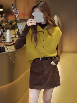 2025早秋新款松弛感懒惰风百搭马甲针织打底上衣时尚显瘦短裙套装#短裙套装#慵懒风 #秋季新款穿搭 #马甲针织衫 #穿搭