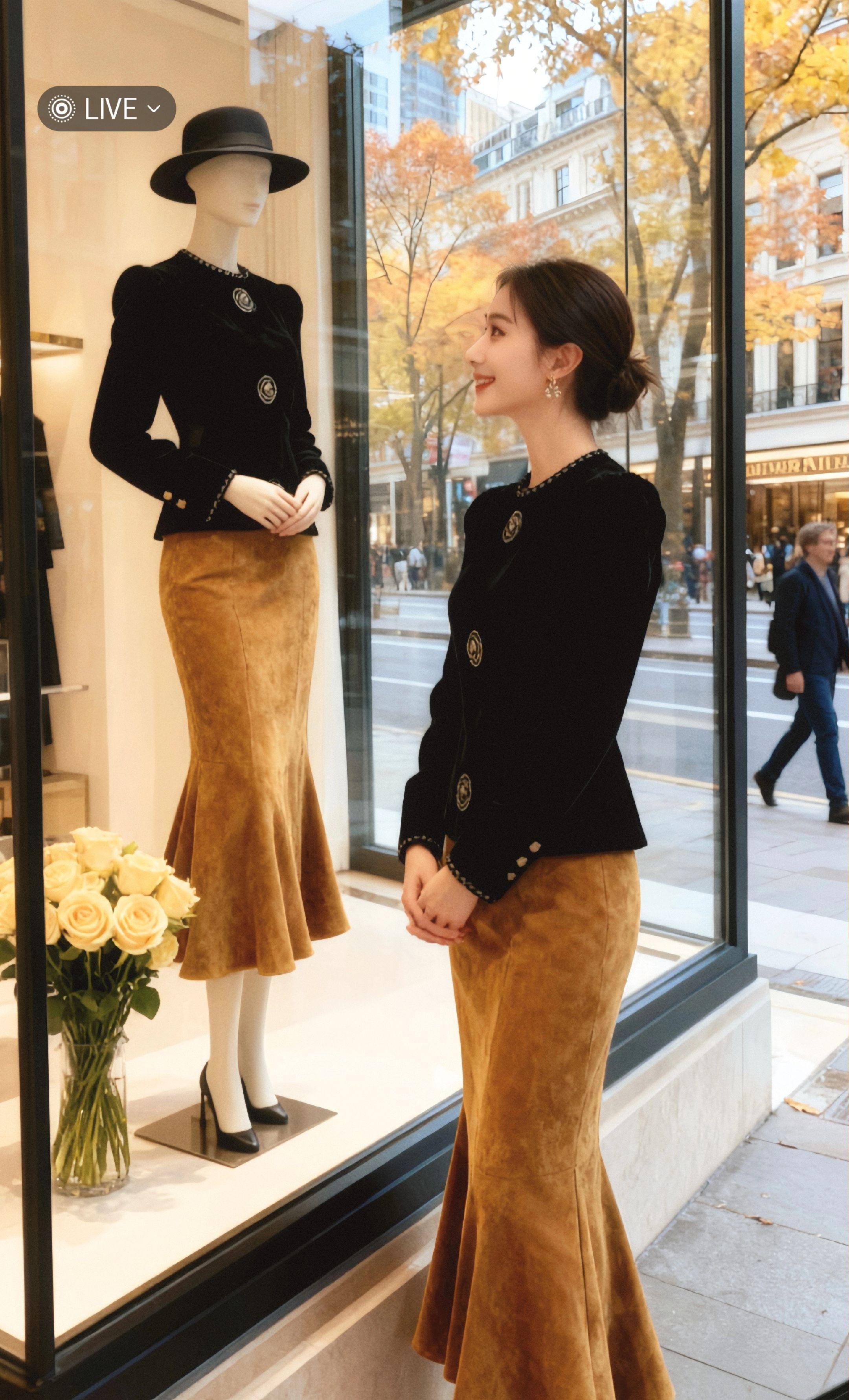 #气质鱼尾裙#新中式穿搭成为中秋宠儿#一条半身裙搞定一周通勤穿搭#这个秋天被琥珀系治愈了 #秋冬穿搭新鲜感在线 @抖加🔥上热门🔥dou+🔥热点宝 @DOU+上热门 @DOU+小助手