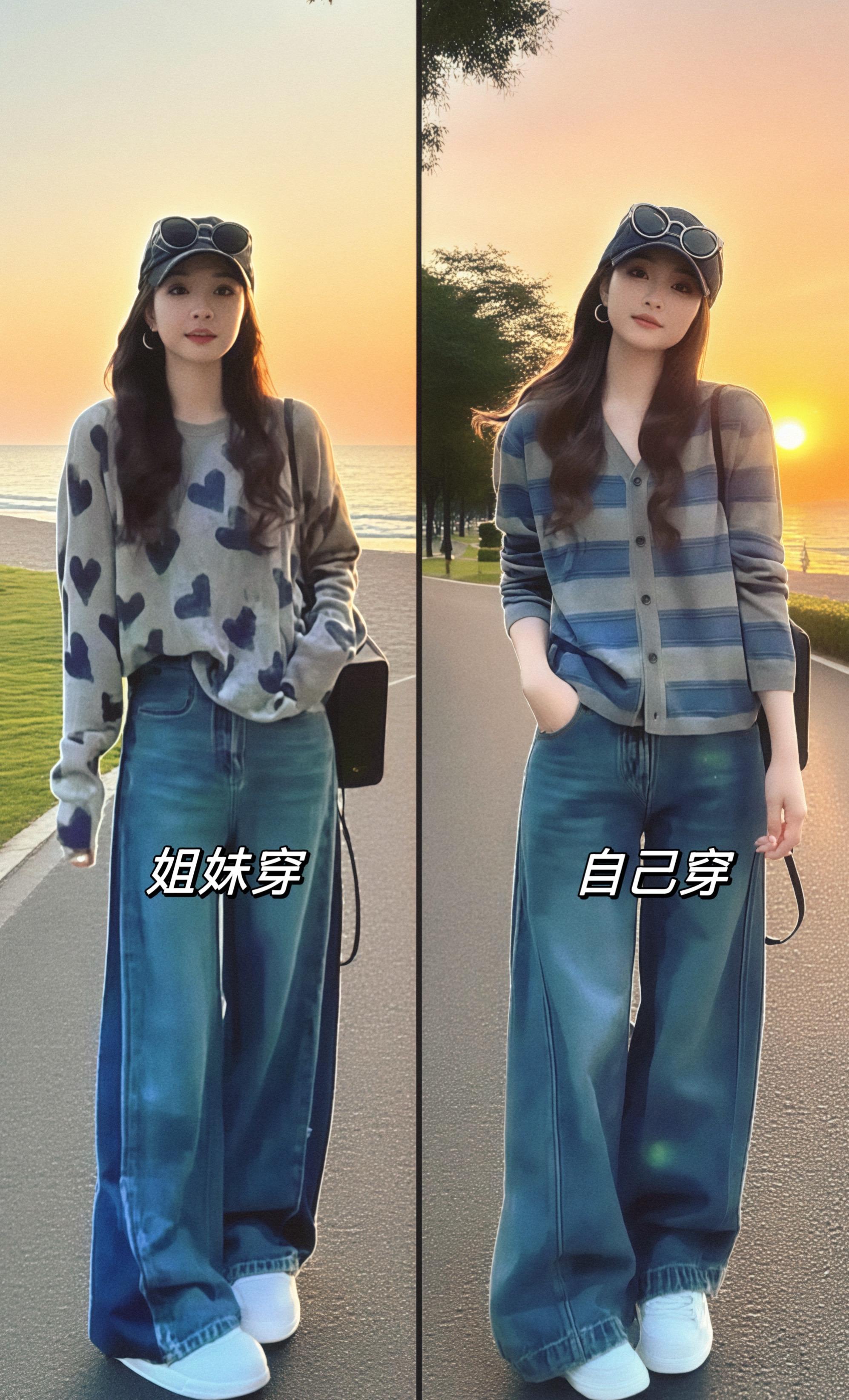 2025早秋韩系氛围感天花板! 条纹针织开衫选对了超藏肉!竖纹间距刚好拉长线条,宽松版型遮肉又慵懒。搭配高腰阔腿牛仔裤,一键拉高腰线,腿型缺陷全隐形。 整套是2025流行的松弛感公式,通勤逛街都适配,早上抓起来就能出门,黄皮穿也显白!#早秋通勤出游穿搭一起拿捏 #秋季不露腿穿搭 #初秋一周不重样穿搭 #早秋穿搭三分钟出门不是梦 #美出高级感