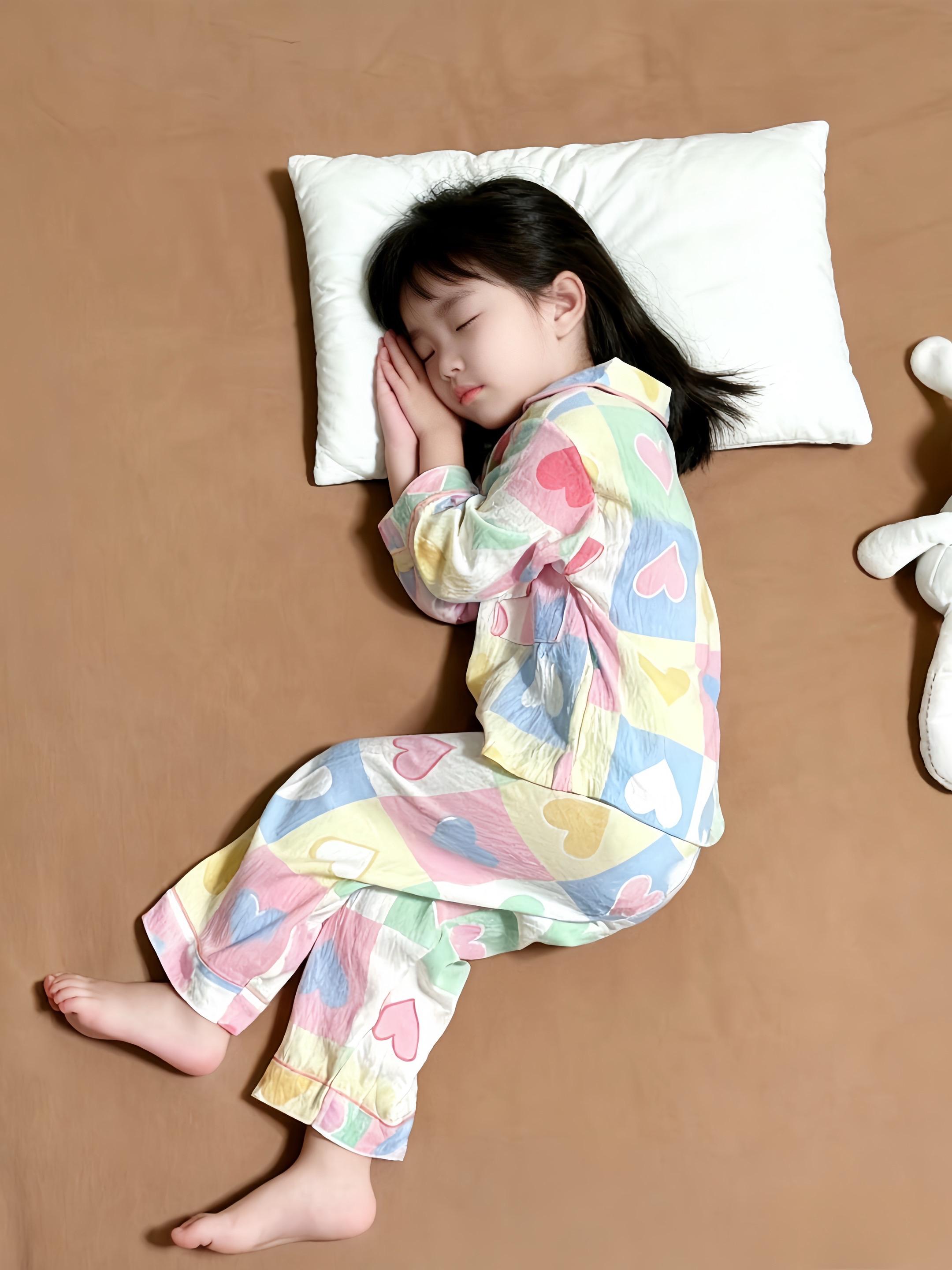 🌙宝妈们看过来!这款童趣满格的爱心睡衣,是宝宝安睡的秘密武器~ 马卡龙配色+立体爱心印花,颜值在线又软萌,6岁女宝穿起来像小天使!100%纯棉材质,透气亲肤,夏夜不闷汗,秋冬也保暖。 宽松版型不束缚,宝宝怎么翻身都自在。搭配纯白色云朵枕+KT猫玩偶,营造温馨睡眠氛围,让娃秒入甜梦。 给娃选睡衣,舒适与颜值缺一不可,这款闭眼入,宝妈们快给自家小公主安排上!#儿童家居服 #母婴好物 #睡衣 #女儿成长记录 #家居服