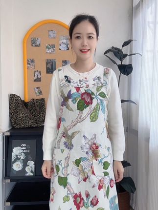 漂亮新款纯棉耐脏围裙 防尘防污 大口袋双肩式设计#面料柔软舒适#谁穿谁好看#质量杠杠好#爆款推荐🔥