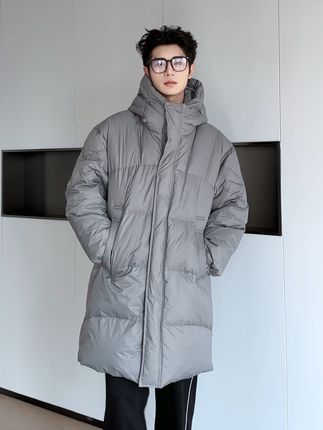 冬季的简约高级长款外套,还得是这种90绒的#秋季新款#男生穿搭#品质男装