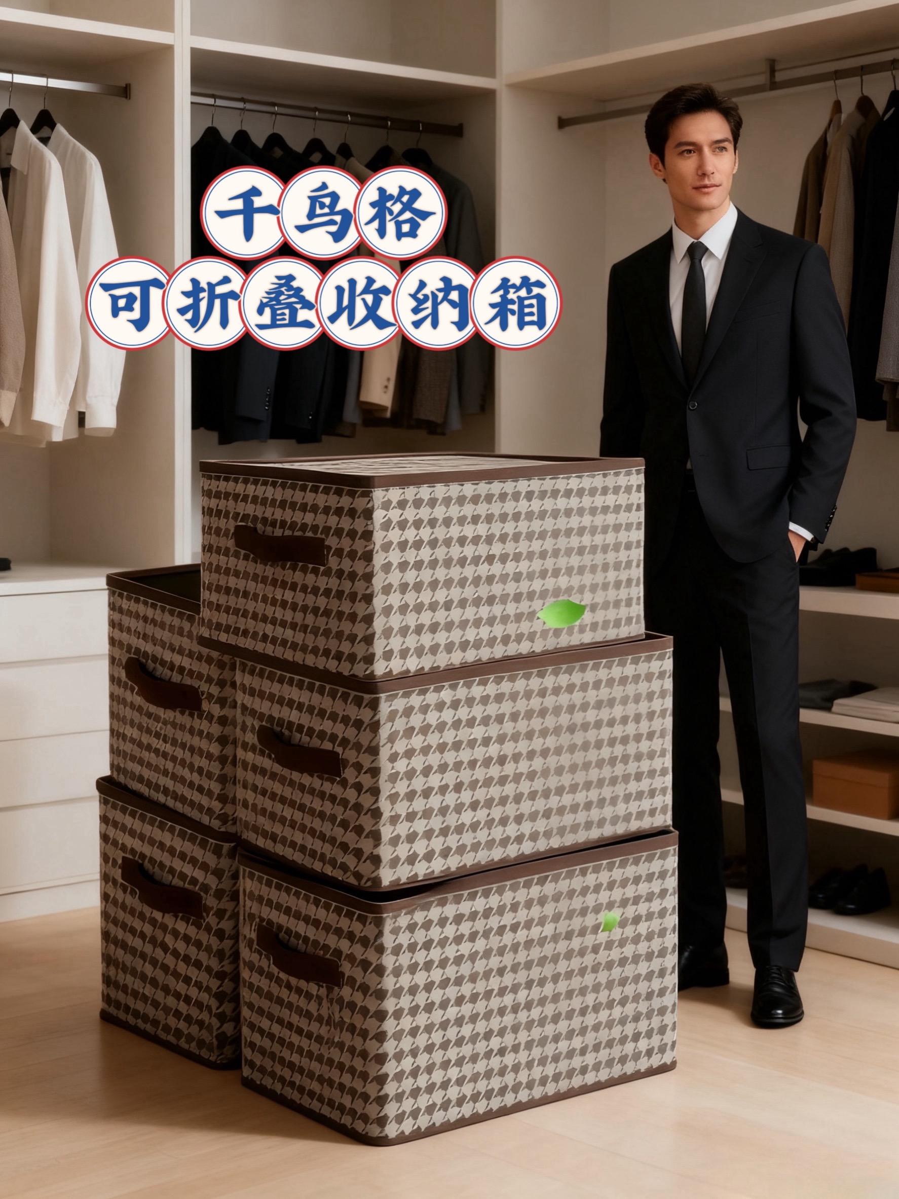 “姐妹们!还在为内衣、衣服裤子没处收纳烦恼吗?这款千鸟格布艺收纳盒绝了!超大号容量,能装超多衣物,还防水哦~关键是可折叠,不用的时候收起来不占空间,放在卧室、衣柜里颜值在线还整洁! #收纳神器 #千鸟格收纳盒 #居家好物 #整理收纳 #抖音好物推荐