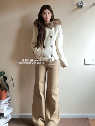 #慵懒风穿搭 #毛茸茸外套 #早秋新款 #日常百搭 #保暖又好看