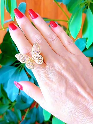 蝴蝶寓意【福叠】铜合金戒指 时尚小众设计 气质蝴蝶仙子 开口可调节指环 女戒指 #戒指 #首饰分享  #礼物 #时尚饰品 #蝴蝶戒指