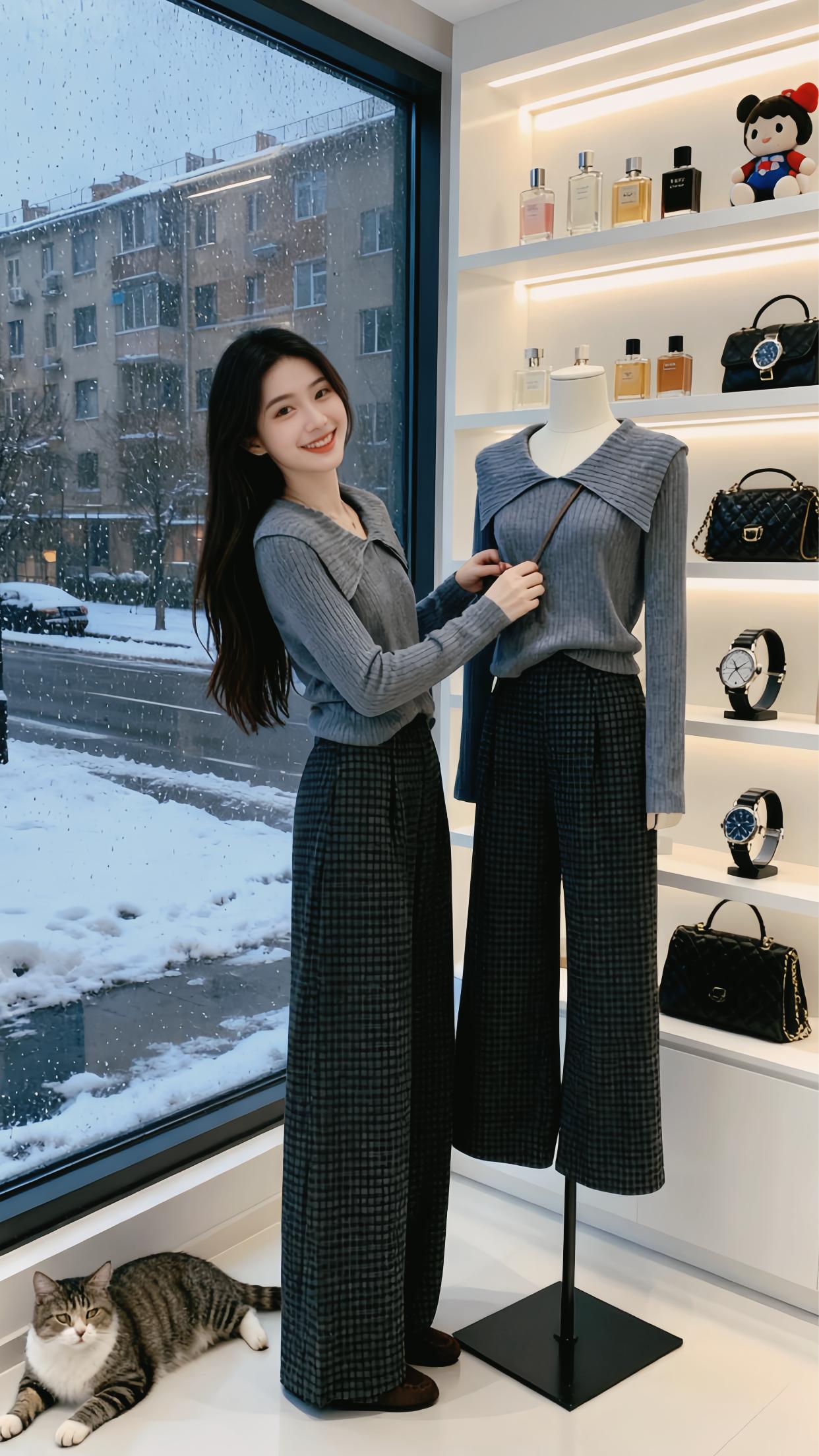 《在自己的世界里,绘就光芒》她曾困于他人眼光,直到在穿搭与绘画里找到栖身之所。就像窗外的雪,看似清冷,却能在枝头勾勒出独特景致。她把对美的执着化作画笔与衣摆的韵律,在摆满香水、包包的角落,在猫咪的陪伴下,将自己活成一幅画——不迎合潮流,只遵循内心的审美。原来,当你敢于在自己的领域深耕,每一份热爱都会成为照亮生活的光,让平凡的日常也能绽放出独属于你的璀璨。#比冬天先来的是暖系流光 #来双11解锁秋冬本命穿搭 #肉肉女孩的秋冬通勤穿搭 #秋冬才是微胖的主战场 #秋冬长期主义衣橱如何打造