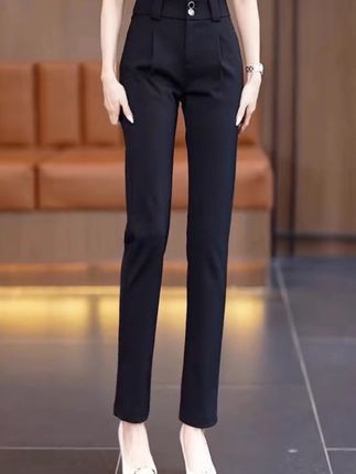 拉夏贝尔黑色西装裤女2025直筒秋季哈伦裤 #街拍穿搭 #看过来 #随机穿搭挑战 #秋日户外就穿琥珀系 #琥珀流光吹到了香水界