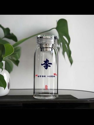 姓氏玻璃杯,定制您的专属姓氏,高硼硅玻璃泡茶杯~!