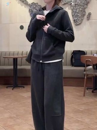 休闲运动套装女2025春秋新款大码宽松开衫卫衣外套阔腿裤两件套#高品质 #时尚套装 #洋气减龄 #显瘦显高显气质 #休闲减龄穿搭