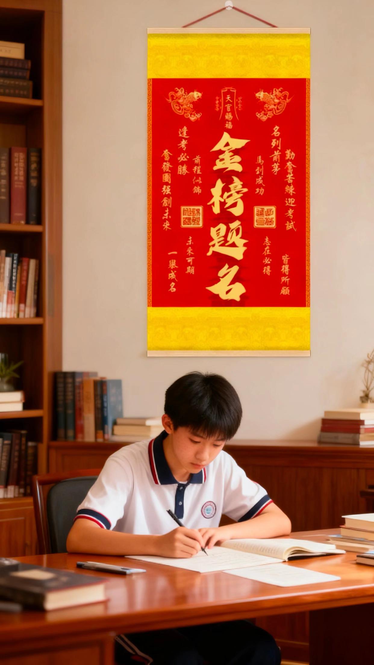 孩子的房间,切记要挂上这个#古人的智慧孩子房间的布置#国学文化#中华文化#金榜题名#金榜题名旗开得胜