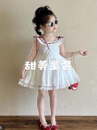 女夏季法式连衣裙女童萝莉塔裙子宝宝女宝小香风#高品质童装 #生女儿就要这样穿 #女童连衣裙 #甜美穿搭 #每日童装穿搭分享