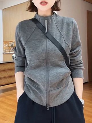 #韩版时尚拼接立领百搭外套 #时尚休闲 #气质穿搭