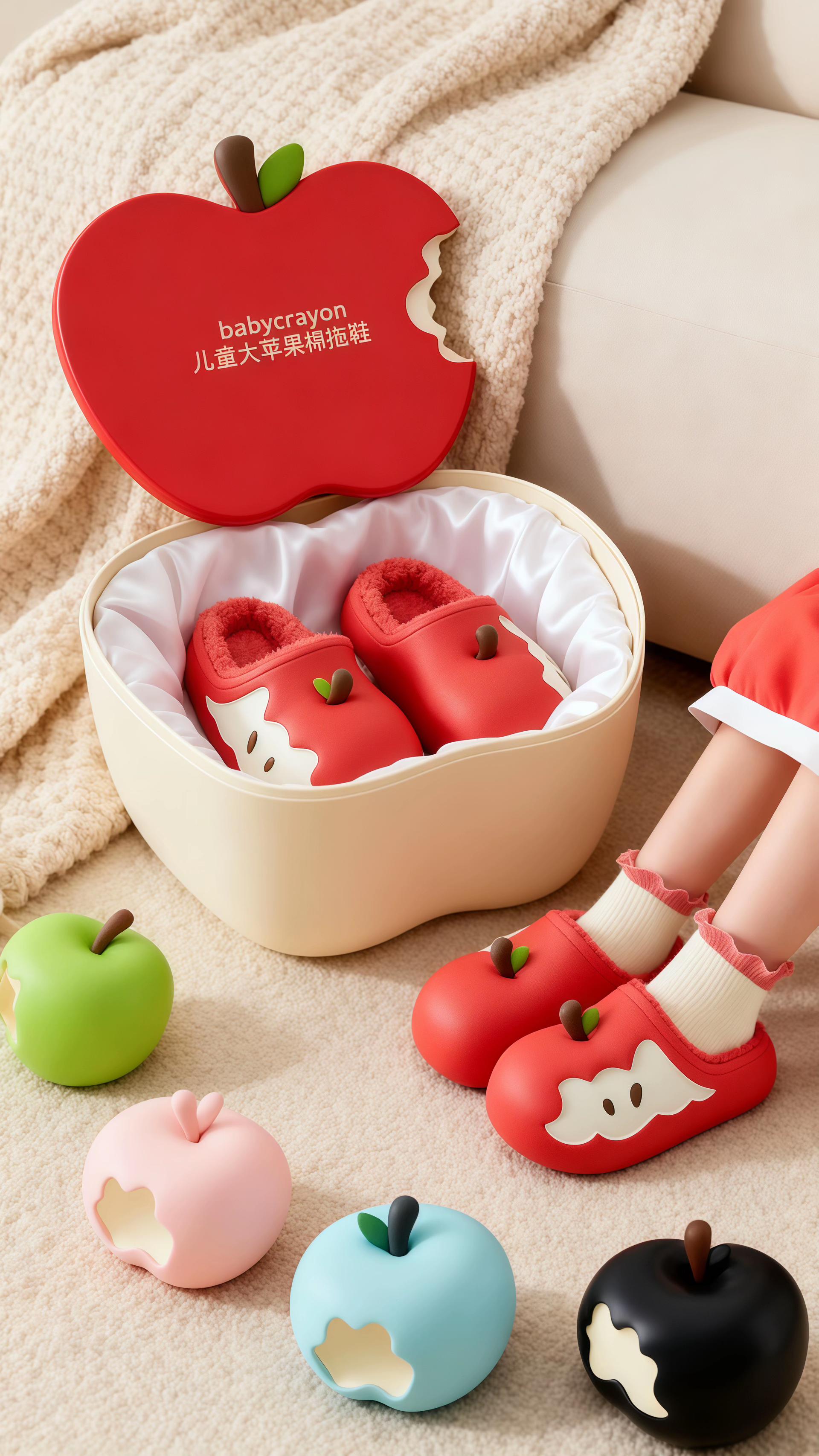 🍎谁能拒绝这颗软fufu的大苹果?babycrayon原创儿童棉拖鞋太戳萌点了!冬季室内保暖绝绝子,防水包头设计不怕玩水,加绒内里软和又透气~女童穿上秒变元气小苹果,从客厅跑到户外都暖呼呼,宝妈们快给娃安排上这波可爱暴击!#这也太萌太可爱了吧 #babycrayon #儿童棉拖鞋 #苹果拖鞋 #居家拖鞋 @抖加🔥上热门🔥dou+🔥热点宝 @抖音小助手