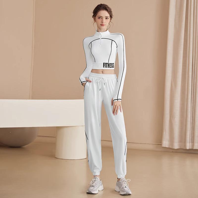 瑜伽服女2025新款跑步运动套装健身上衣长袖普拉提训练服#瑜伽服