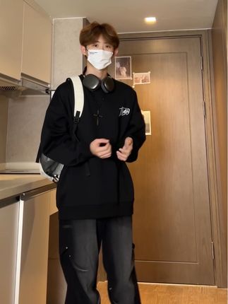 你家胖胖男孩看一眼就爱上的重磅#圆领卫衣 #巨显瘦 200多斤轻松驾驭#不起球不掉色 #百搭上衣