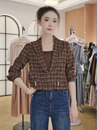 #女装搭配 #上衣穿搭 新款假两件格子秋季上衣@抖音小助手 @DOU+小助手 @DOU+上热门