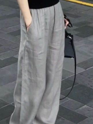 2025年夏季慵懒风阔腿裤,松弛感直筒裤#休闲减龄穿搭 #慵懒风穿搭 #阔腿裤#直筒裤#休闲百搭