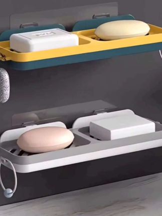 双格沥水肥皂盒香置物架 #创作灵感 肥皂盒香皂置物架家用吸盘壁挂式免打孔浴室创意沥水收纳架不积水#卫生间好物 #沥水肥皂盒 #置物架 #收纳整理 @DOU+小助手 @DOU+上热门 @巨量千川