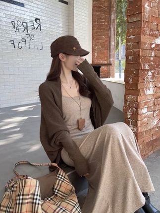 法式甜辣风宽松慵懒气质轻熟毛衣外套#辣妹穿搭大赏 #今日穿搭 #懒人必备 #时尚搭配服装 #穿搭穿搭