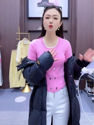 设计感纽扣拉链长袖针织开衫女2025早秋针织上衣女#女神必备 #仙女必备 #洋气减龄 #时尚百搭 #爱了
