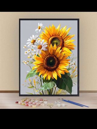 向日葵太阳花风景数字油画diy油彩画手工涂色绘画高级装饰DIY填色#装饰画 #手绘油画 #diy数字油画 #画画🎨 #丙烯画