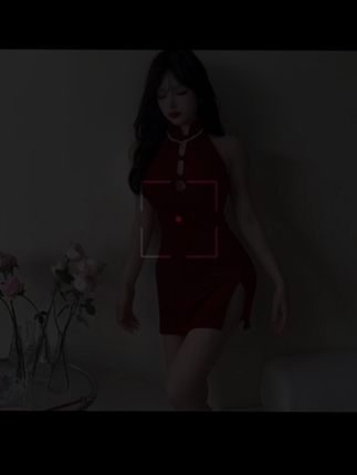 伊甸园甜辣妹性感国风连衣裙女装复古旗袍短裙新款丝绒裙#女神 #拥有好身材 #红色系 #身材管理打造s型身材 #性感睡衣
