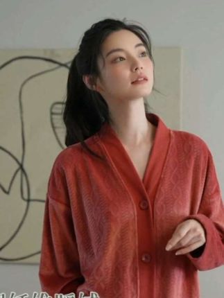 睡袍女春秋季加绒加厚睡裙保暖珊瑚绒家居服浴袍长裙#秋季新款中长款浴袍#你安排了吗?