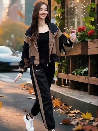#休闲减龄穿搭 #春秋穿搭 #街头时尚穿搭 #时尚休闲套装 #套装显瘦穿搭