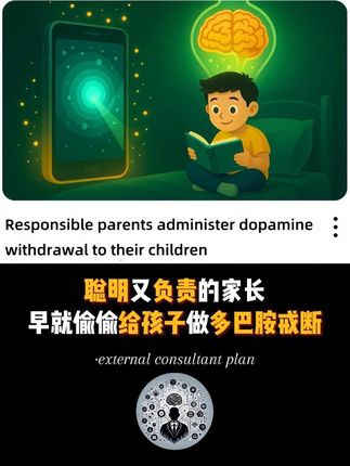 聪明又负责的家长,早就偷偷给孩子做多巴胺戒断 最近多巴胺戒断,在育儿圈火得发烫,一位家长的烦恼道出了很多人的心声: 孩子一刷手机停不下来,作业写到半夜,学习也跟不上。 你砸钱报补习班、买营养品想提高成绩,结果孩子成绩没起色,反而更讨厌学习,钱全打了水漂! 斯坦福神经生物学终身教授 Andrew早就说过: 学习靠的不是硬撑,全看大脑的多巴胺基线,这就像孩子学习的能量池,短视频、游戏带来的高刺激,只会把池子里的水榨干,别说学习,孩子连睡觉、情绪都能崩掉。 看完这条,轻松帮孩子把消耗的能量补回来,学习状态会明显变好! #亲子教育 #家庭教育 #父母必看系列 #父母课堂 #大脑