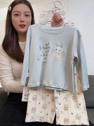 超级好穿的磨毛棉家居服套装#纯棉家居服套装#儿童家居服睡衣套装 #秋冬新款
