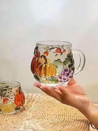 #优雅气质 #网红杯 #精致 彩绘杯寓意多子多福#超好看 #颜值高