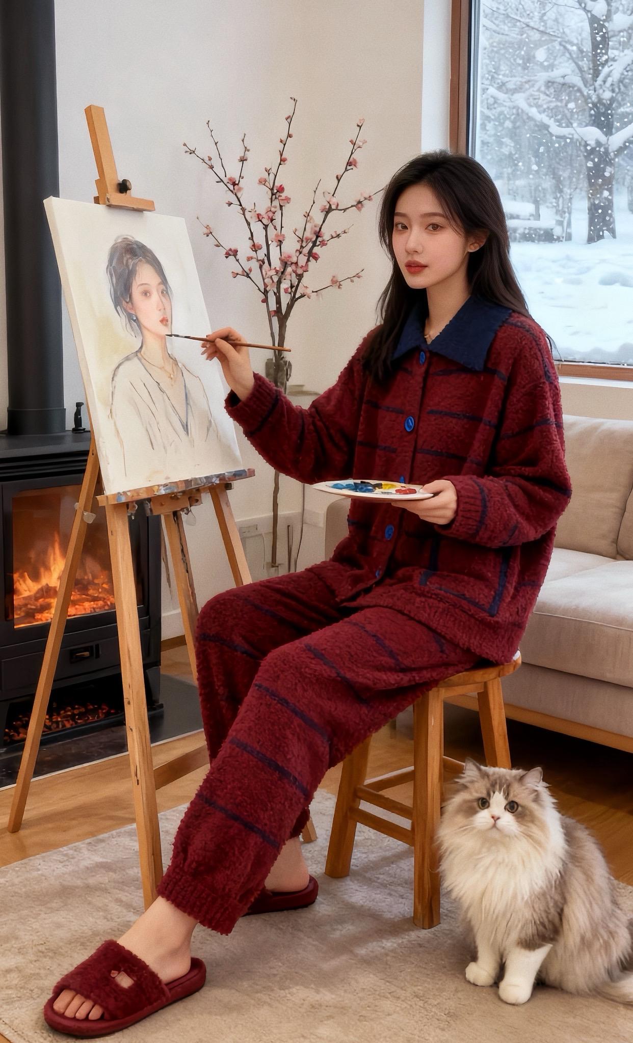 #家居服 #在家也要美美哒 #宅家睡衣秀 #早秋黑白灰穿搭测评 #秋款毛衣多种穿搭风格和技巧