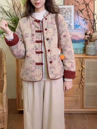 国风双面穿棉服女 #棉服#新中式穿搭#穿着高级感#时尚穿搭#国风棉服