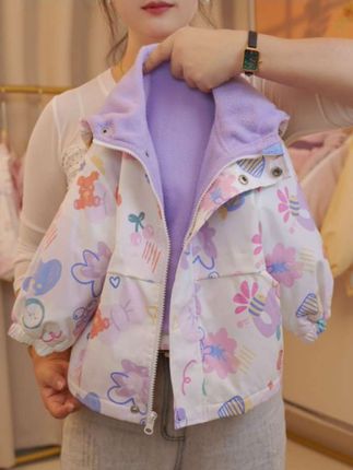 #女童加绒外套#女童加绒冲锋衣#秋冬童装#保暖又好看