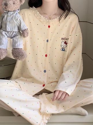 睡衣女款爆款2025新款春秋季大码可外穿#睡衣家居服 #睡衣女 #春秋家居服 #睡衣套装
