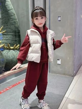 #女童套装 #卫衣套装 #马甲三件套